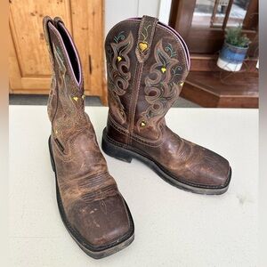 Justin Original Cowboy Work Boots Size 8